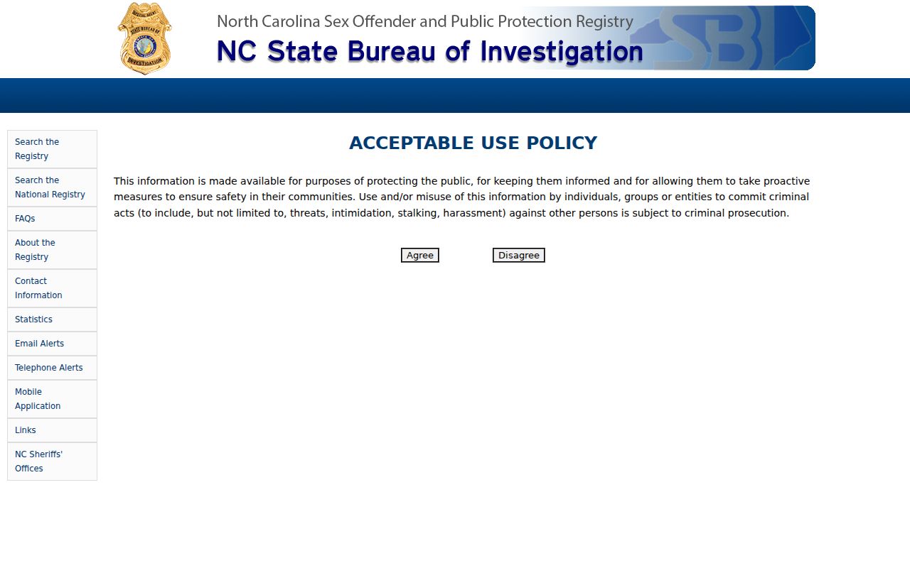 Greensboro people search fields in the North Carolina offender registry