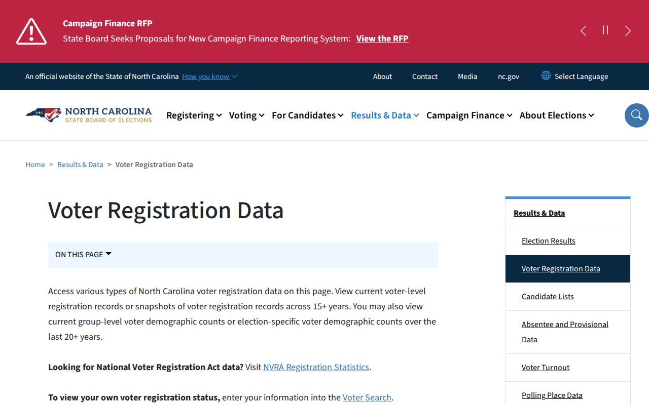 Greensboro voter registration data download and request options