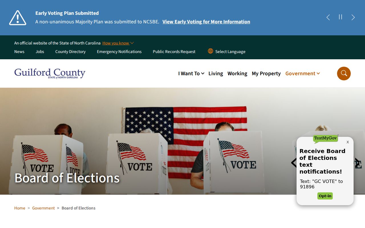 Greensboro voter registration office and Guilford election services